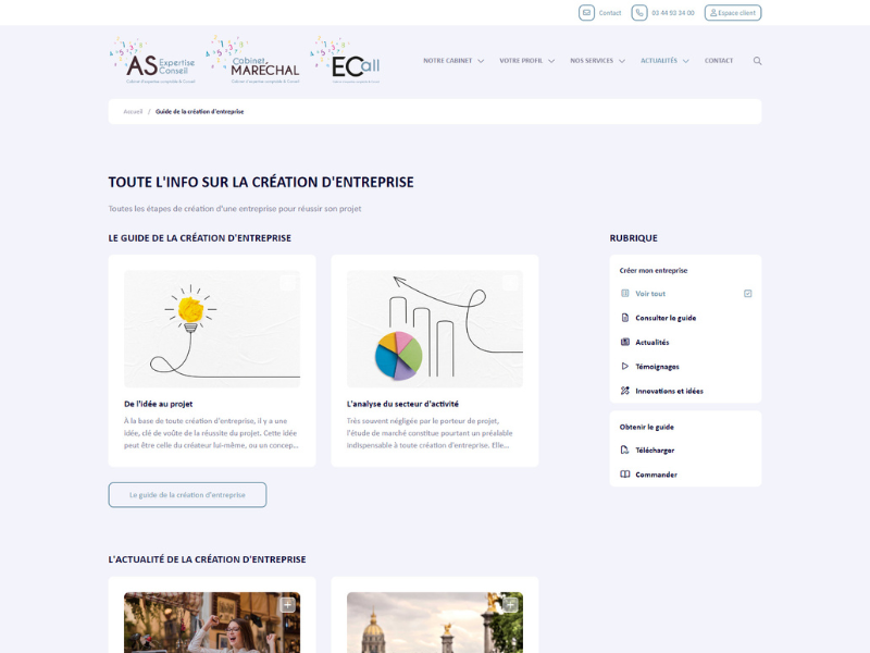 Contenus création d'entreprise expert-comptable