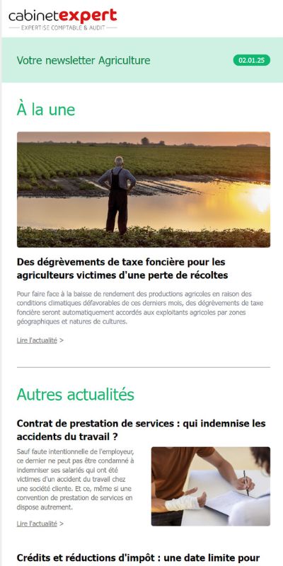 newsletter de gestion à la une